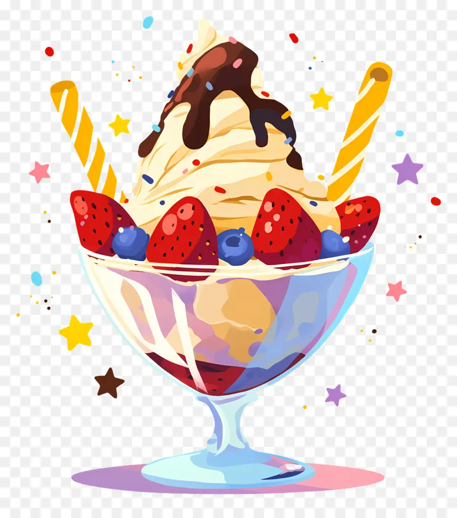 Día Nacional Del Helado，Helado Con Frutas PNG