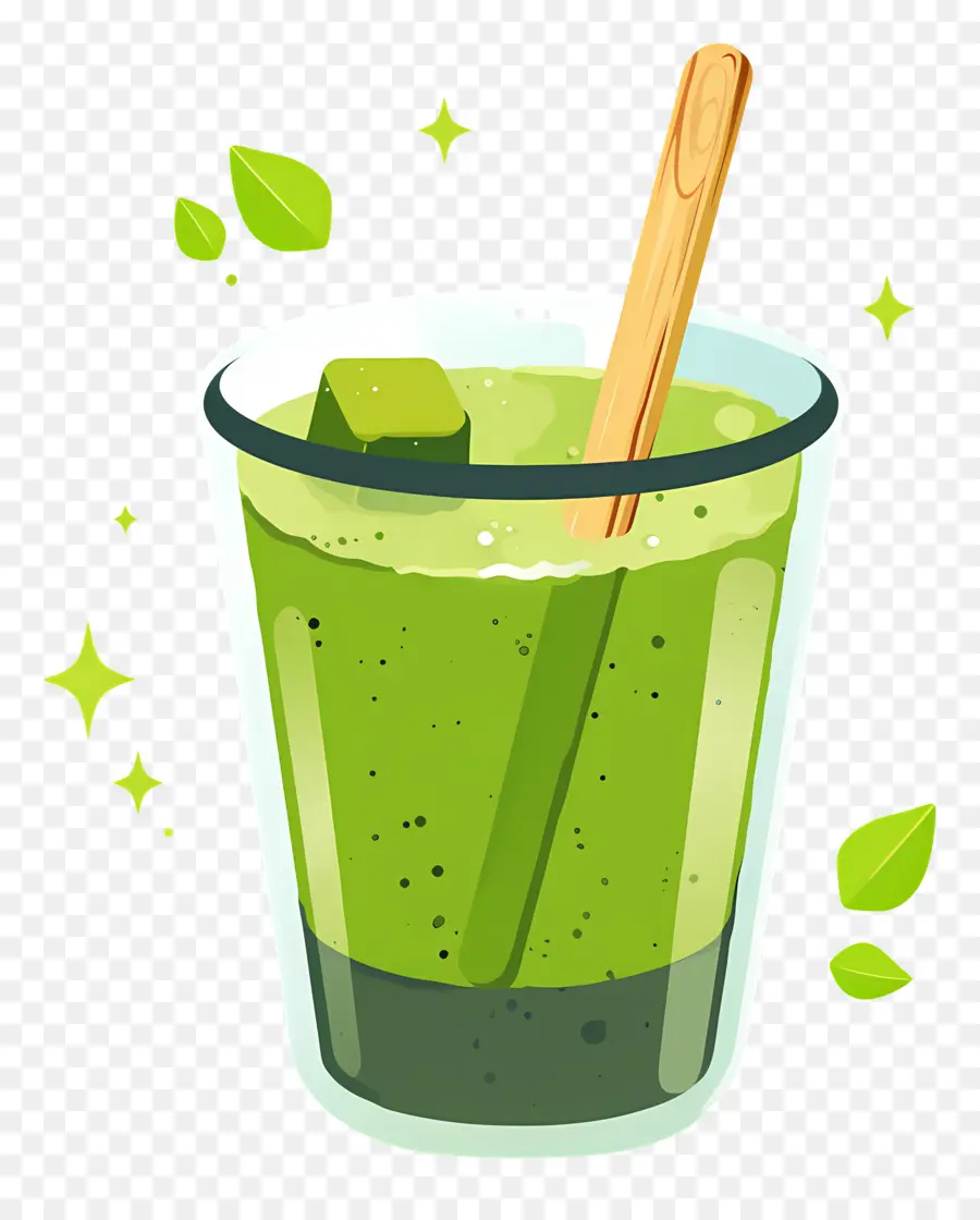 Té Matcha Con Leche，Batido Verde PNG