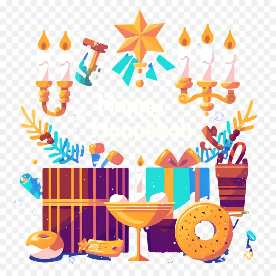 Feliz Jánuca，Decoraciones Navideñas PNG