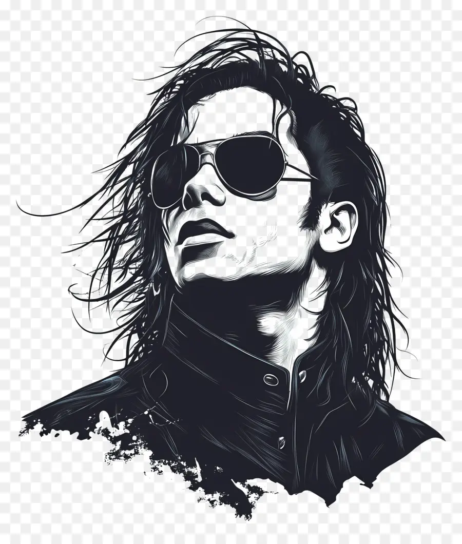 Michael Jackson，Retrato De Gafas De Sol PNG