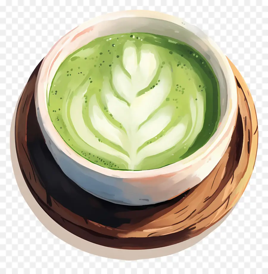 Té Matcha Con Leche，Matcha Latte PNG