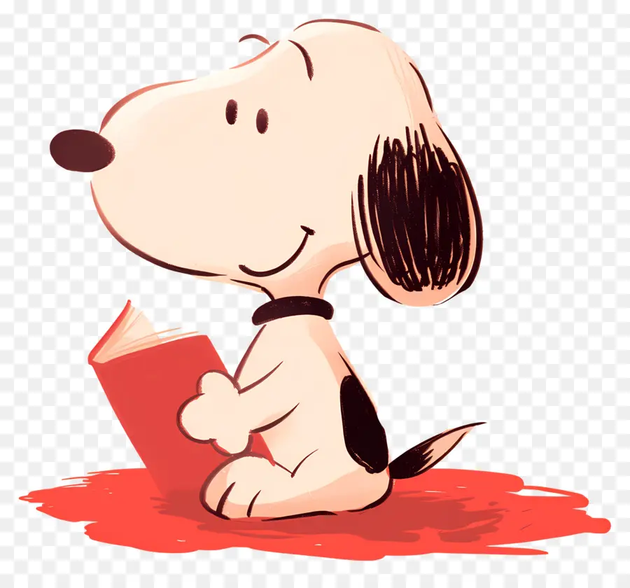 Libro De Lectura De Snoopy，Perro Con Libro PNG