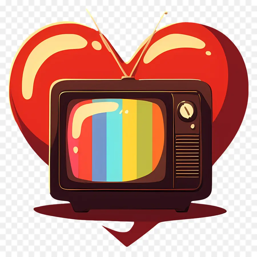 Día Mundial De La Televisión，Tv Retro Y Corazón PNG