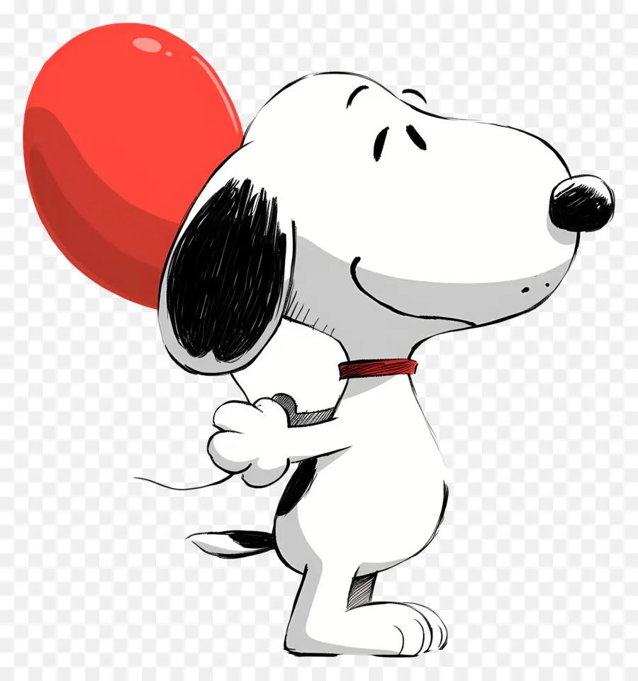 Snoopy Sosteniendo Un Globo，Perro De Dibujos Animados Con Globo PNG