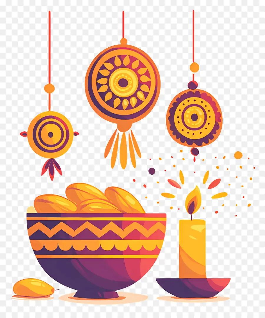 Raksha Bandhan，Cuenco Decorativo PNG