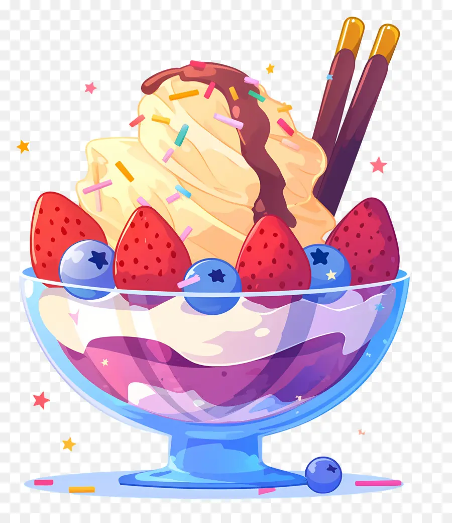 Día Nacional Del Helado，Helado Con Frutas PNG