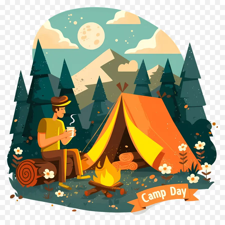 Día Nacional Del Campamento，Ilustración Del Día De Campamento PNG