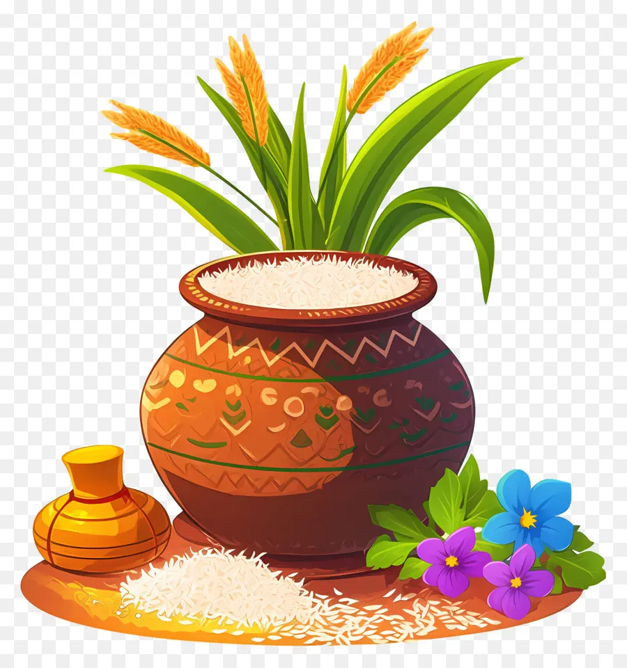 Olla Pongagal，Maceta Decorativa Con Arroz PNG