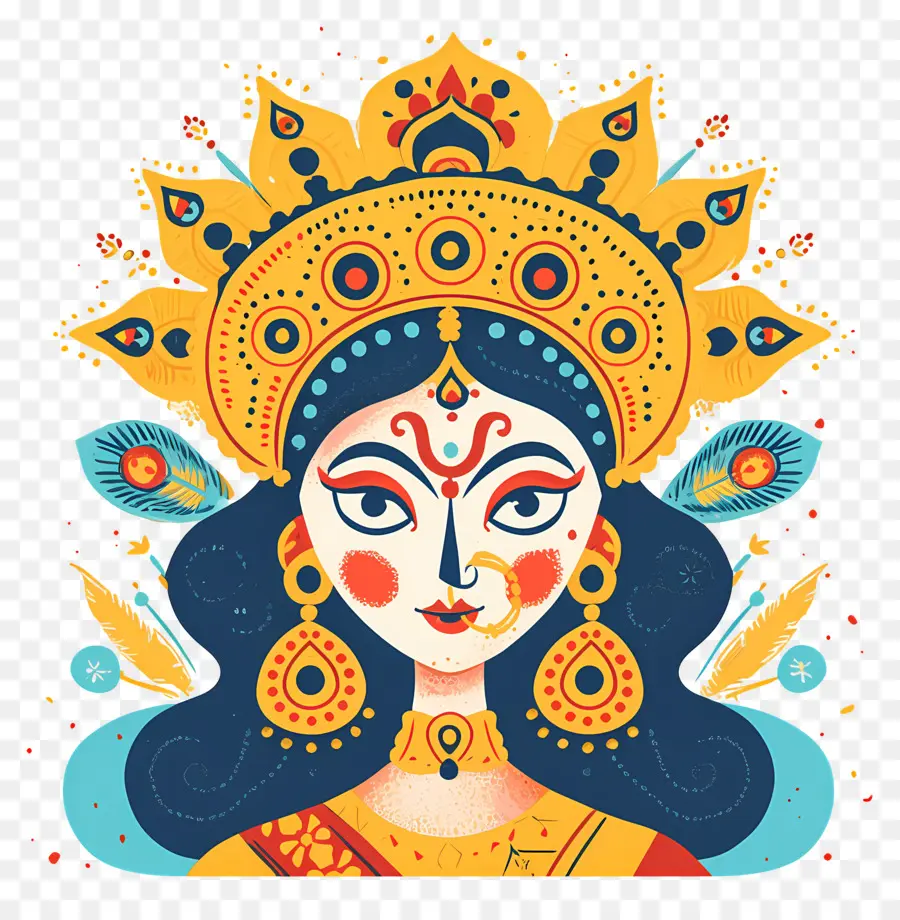 Dussehra，Ilustración De La Diosa PNG