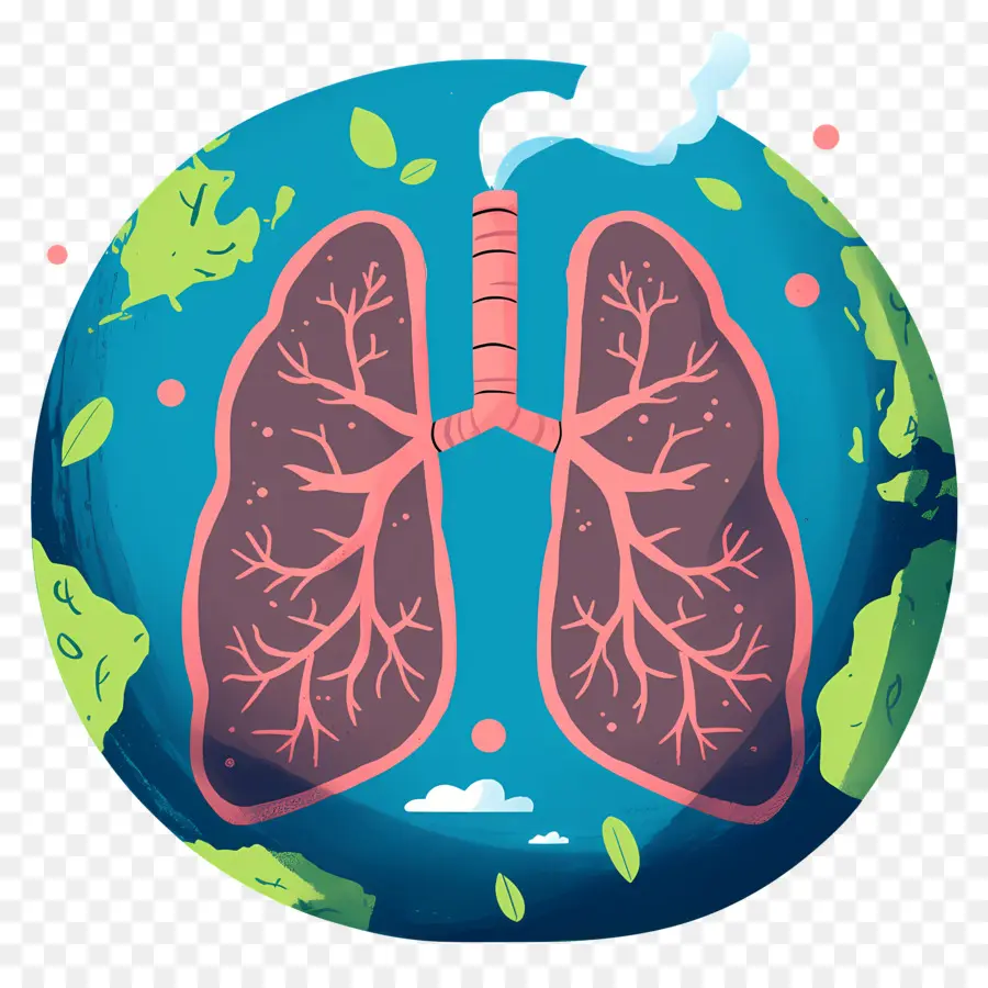 Día Mundial De La Neumonía，Tierra Con Pulmones PNG