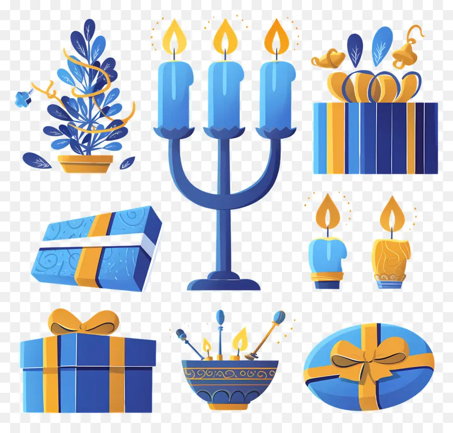 Feliz Jánuca，Decoraciones De Hanukkah PNG