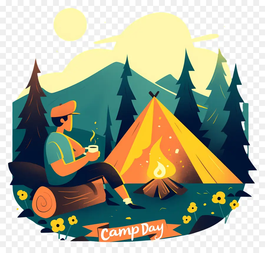 Día Nacional Del Campamento，Ilustración Del Día De Campamento PNG