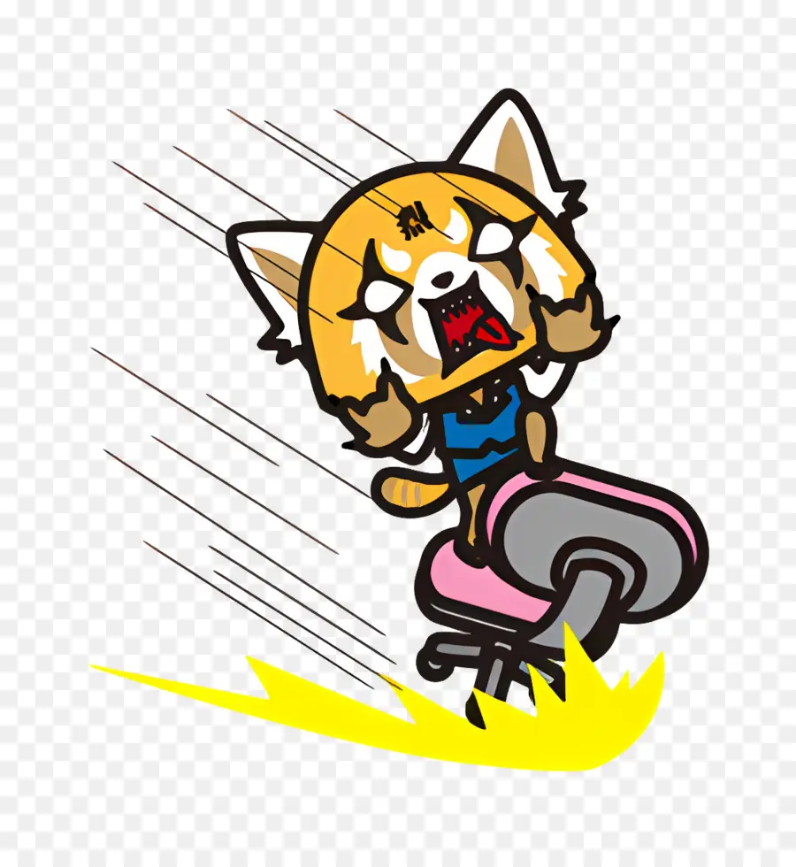 Retsuko，Animal De Dibujos Animados En Silla PNG