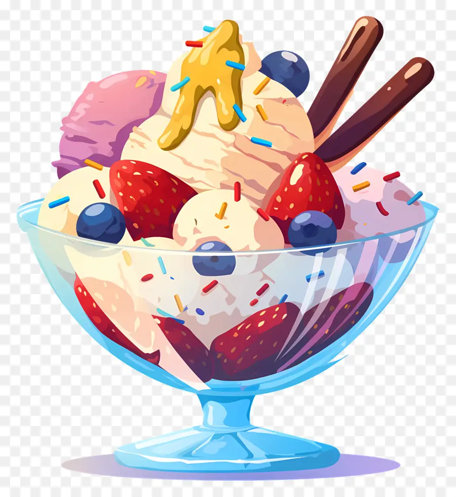 Día Nacional Del Helado，Helado Con Frutas PNG