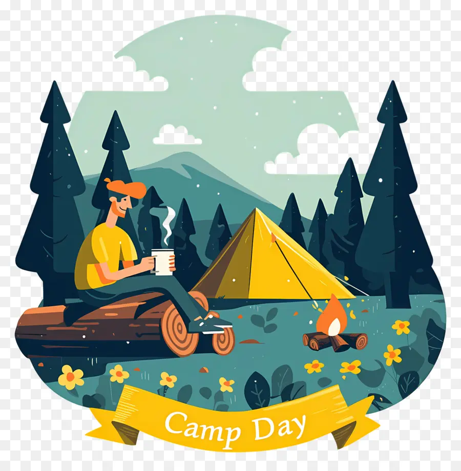 Día Nacional Del Campamento，Ilustración Del Día De Campamento PNG