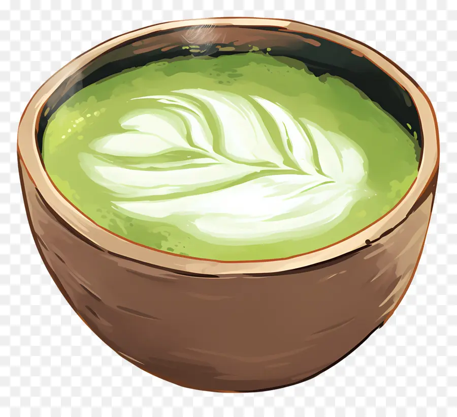 Té Matcha Con Leche，Matcha Verde PNG