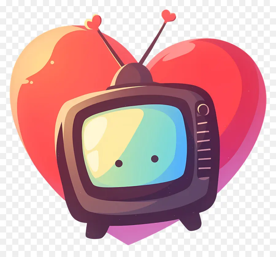 Día Mundial De La Televisión，Tv Retro Y Corazón PNG