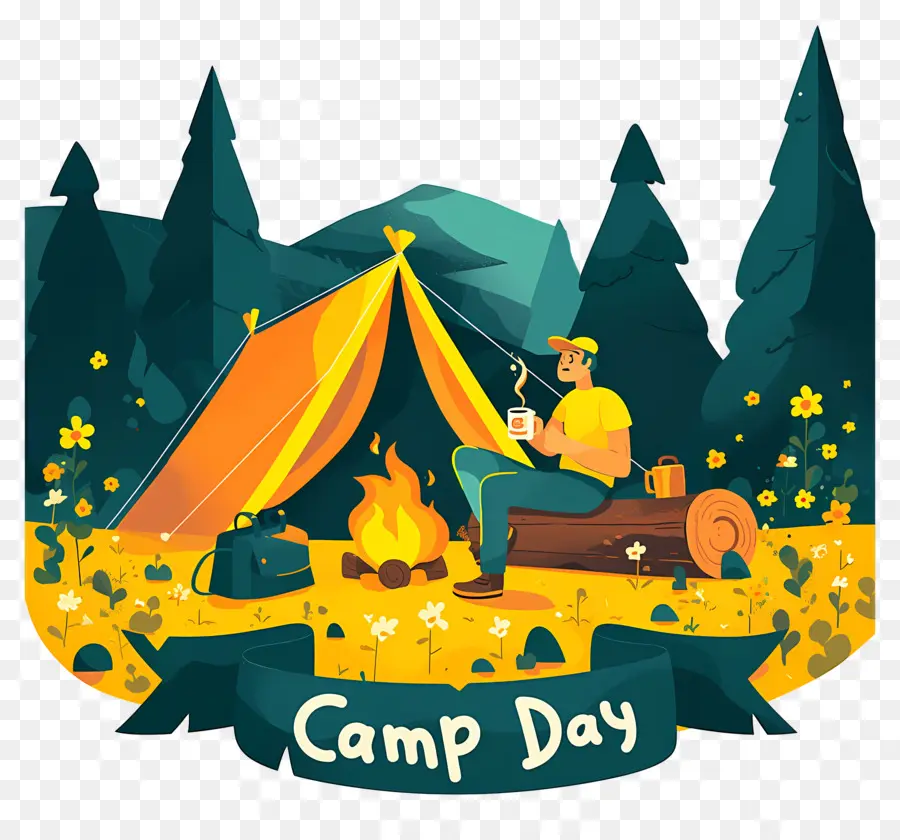 Día Nacional Del Campamento，Ilustración Del Día De Campamento PNG