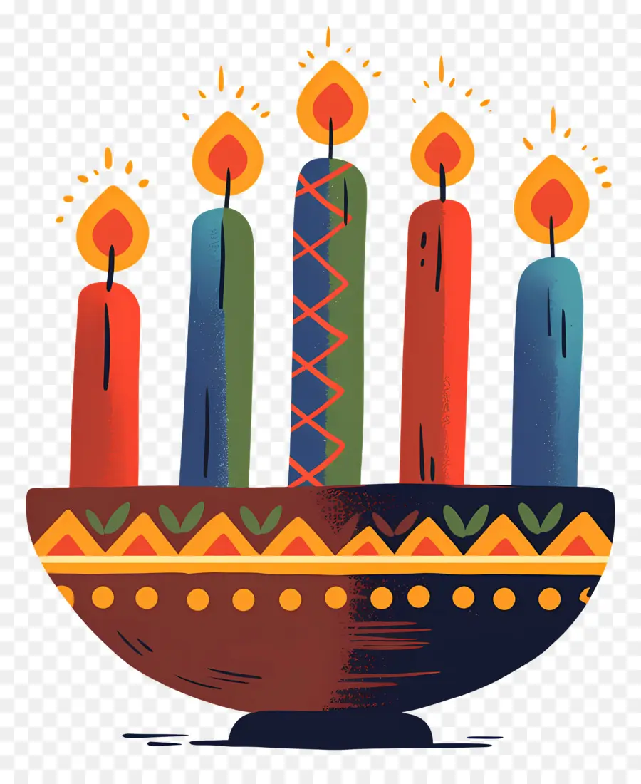 Velas Kwanzaa，Velas Coloridas PNG