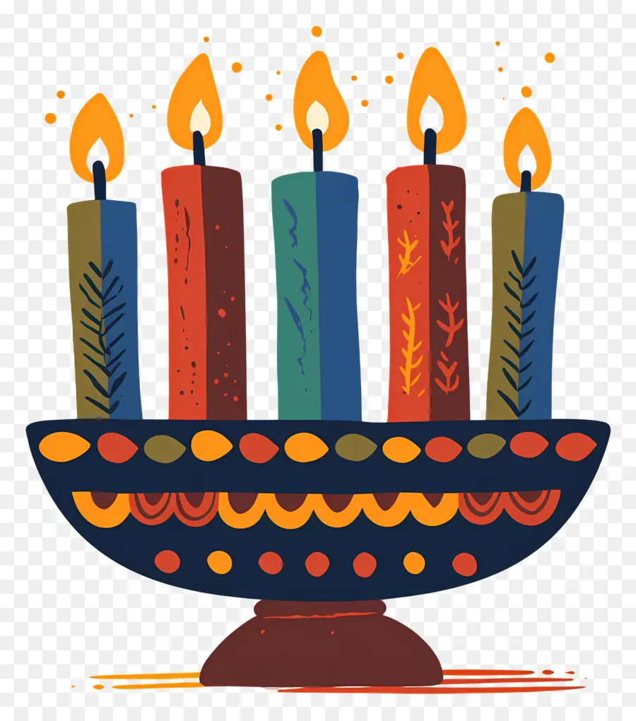 Velas Kwanzaa，Velas Coloridas PNG