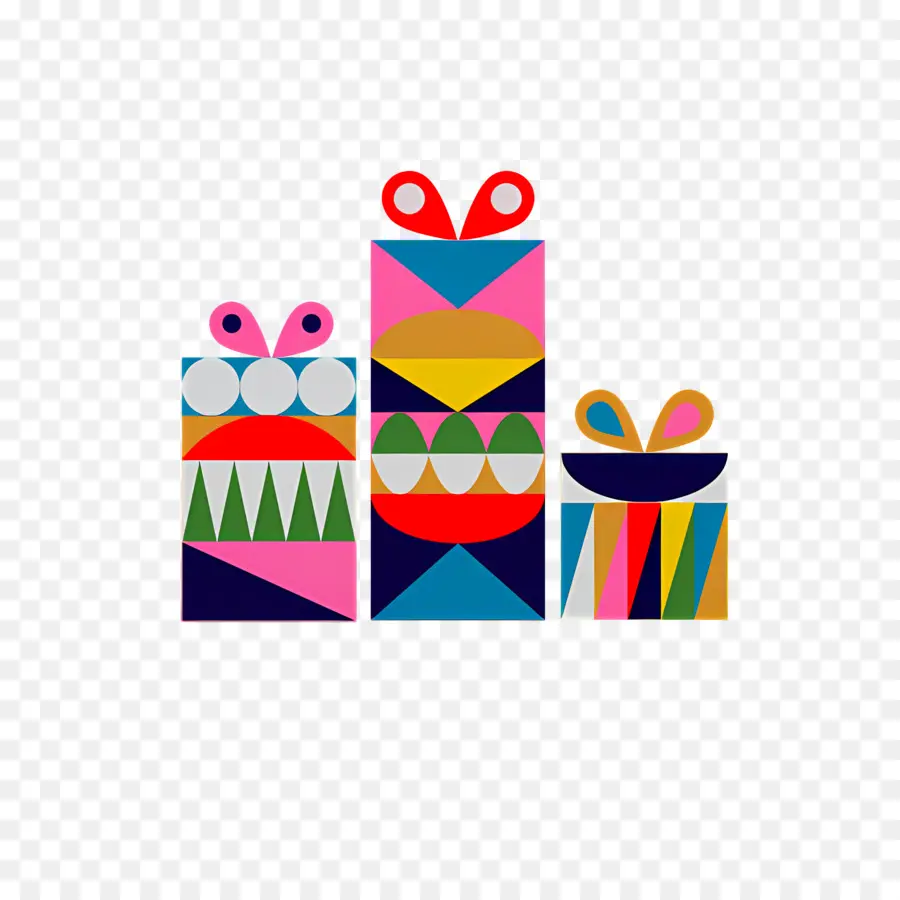 Regalos De Año Nuevo，Cajas De Regalo Coloridas PNG