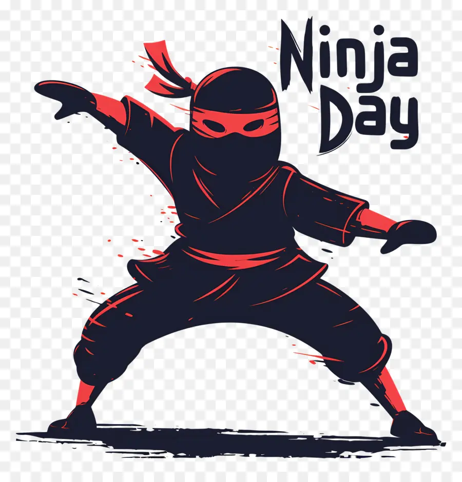 Día Ninja，Pose De Ninja Estilizada PNG