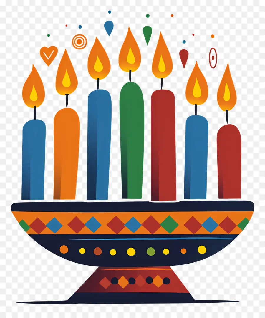 Velas Kwanzaa，Velas Coloridas PNG