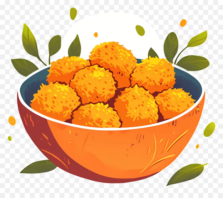 Nuggets De Pollo Frito，Bolas De Queso En Un Tazón PNG