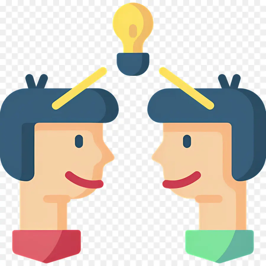 Lluvia De Ideas En Equipo，Dos Personas Con Bombilla PNG