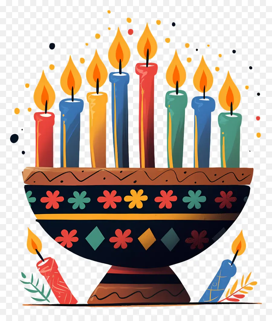 Velas Kwanzaa，Velas Coloridas PNG