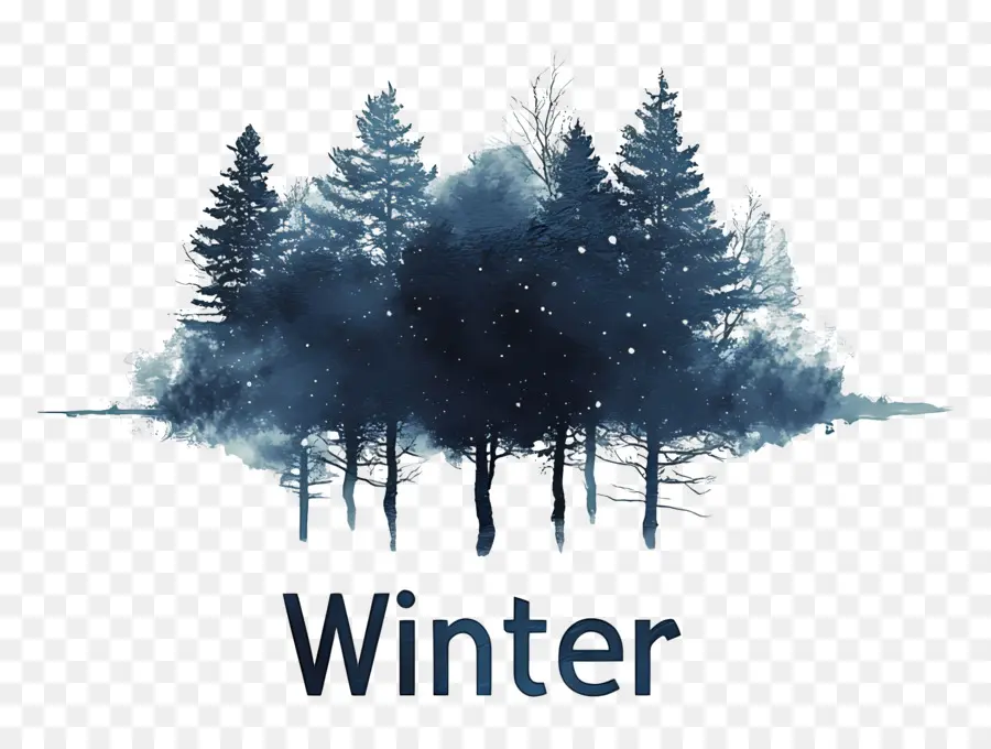 Palabra Invierno，Bosque De Invierno PNG