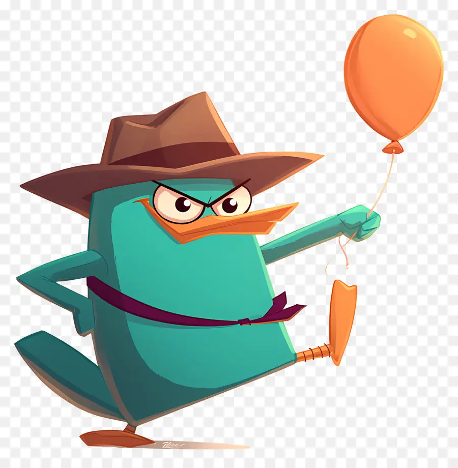 Perry El Ornitorrinco，Pato Con Globo PNG