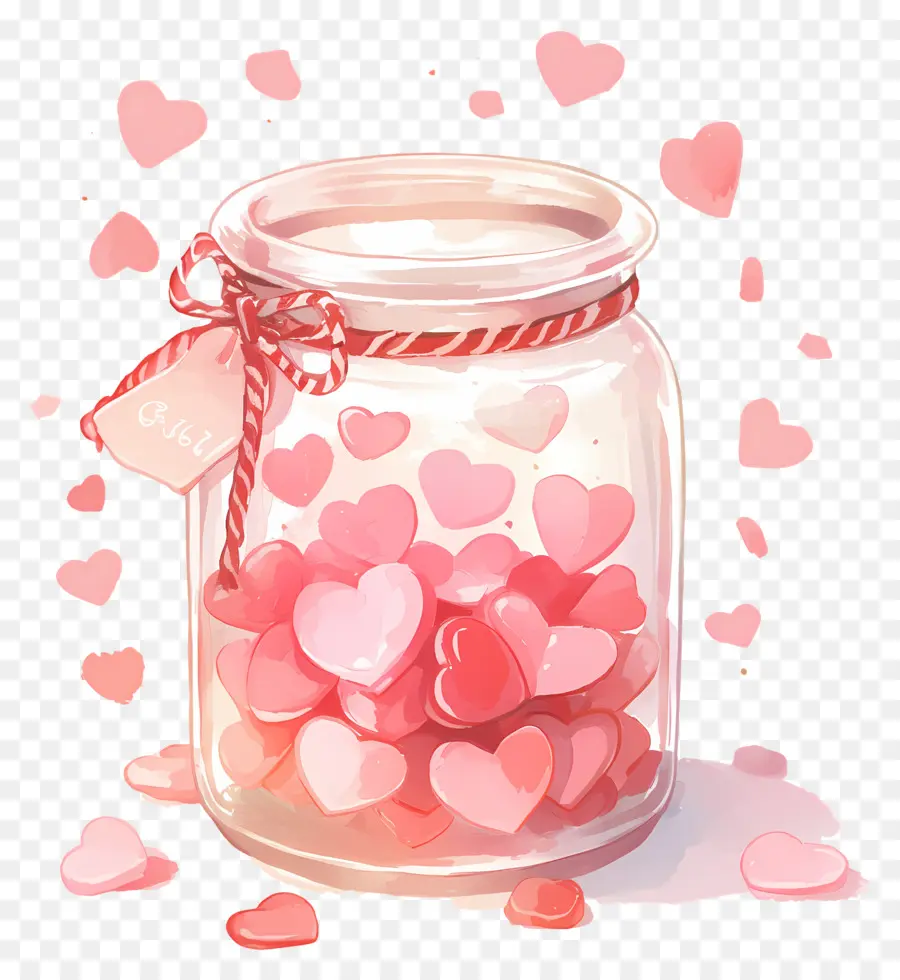 Tarro De Cristal Con Corazón，Corazones En Un Frasco PNG