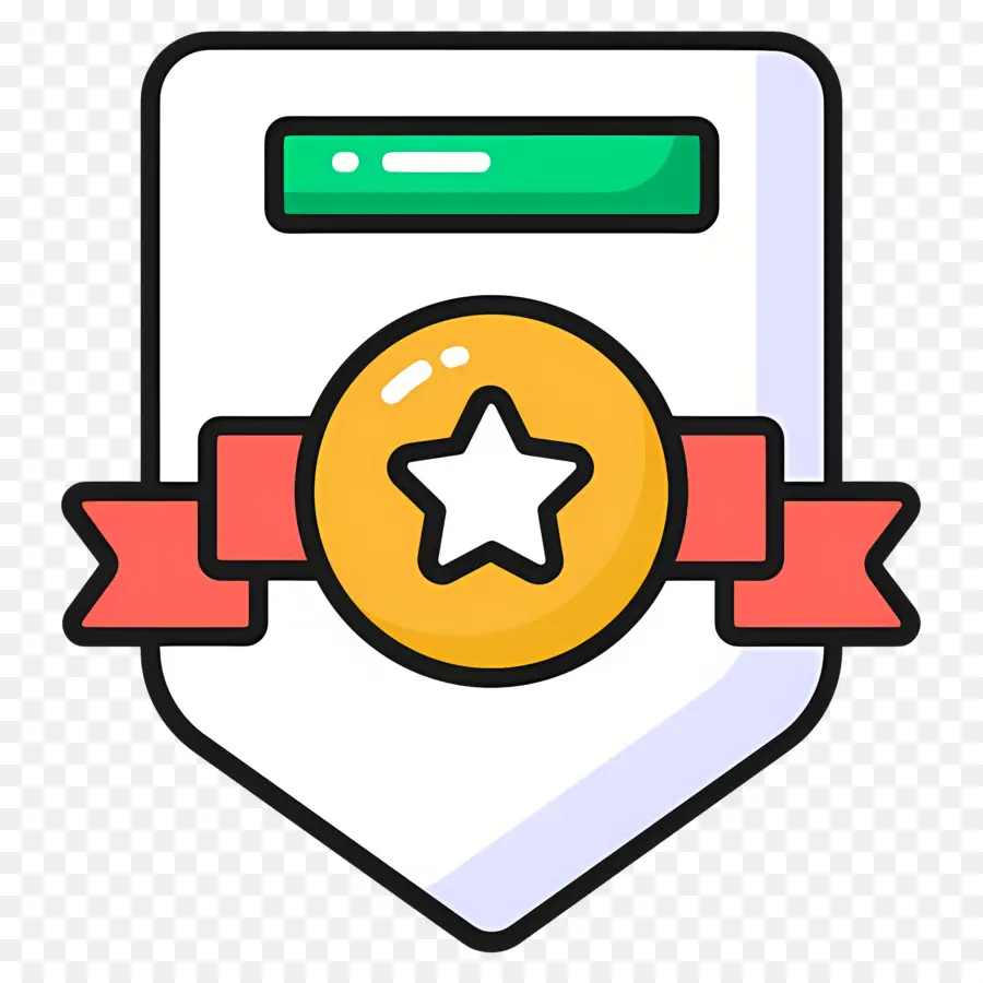 Certificado De Mérito，Insignia Con Estrella PNG