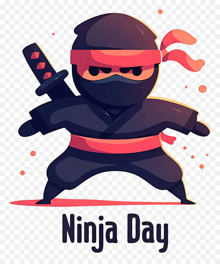 Día Ninja，Pose De Ninja Estilizada PNG