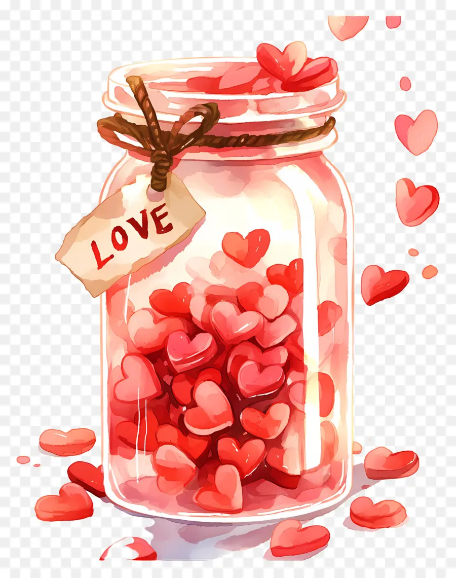 Tarro De Cristal Con Corazón，Corazones En Un Frasco PNG