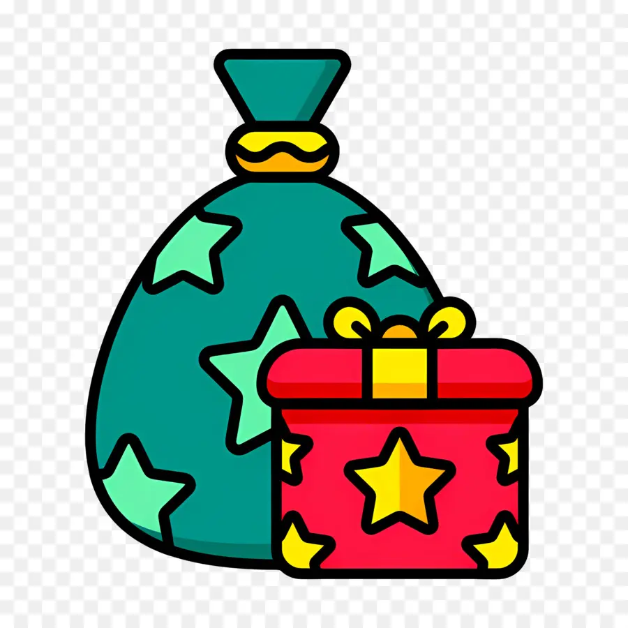 Regalos De Año Nuevo，Bolsa Y Caja De Regalo PNG