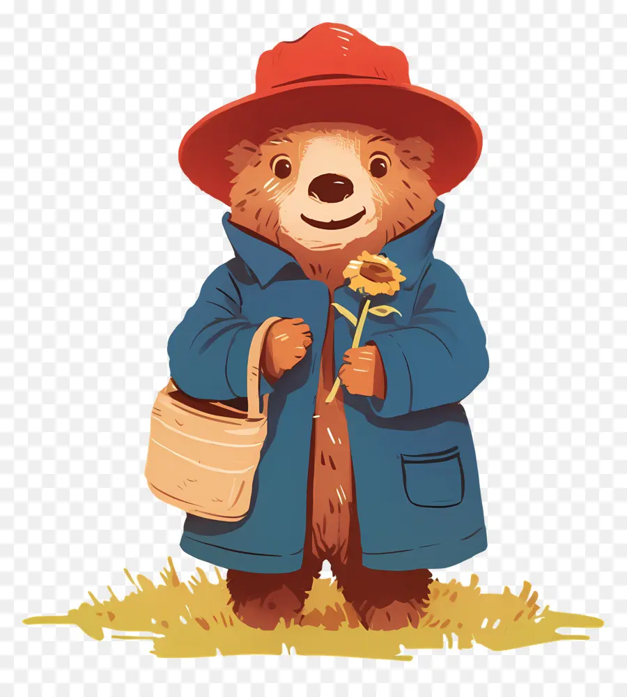 Paddington，Oso Con Girasol PNG