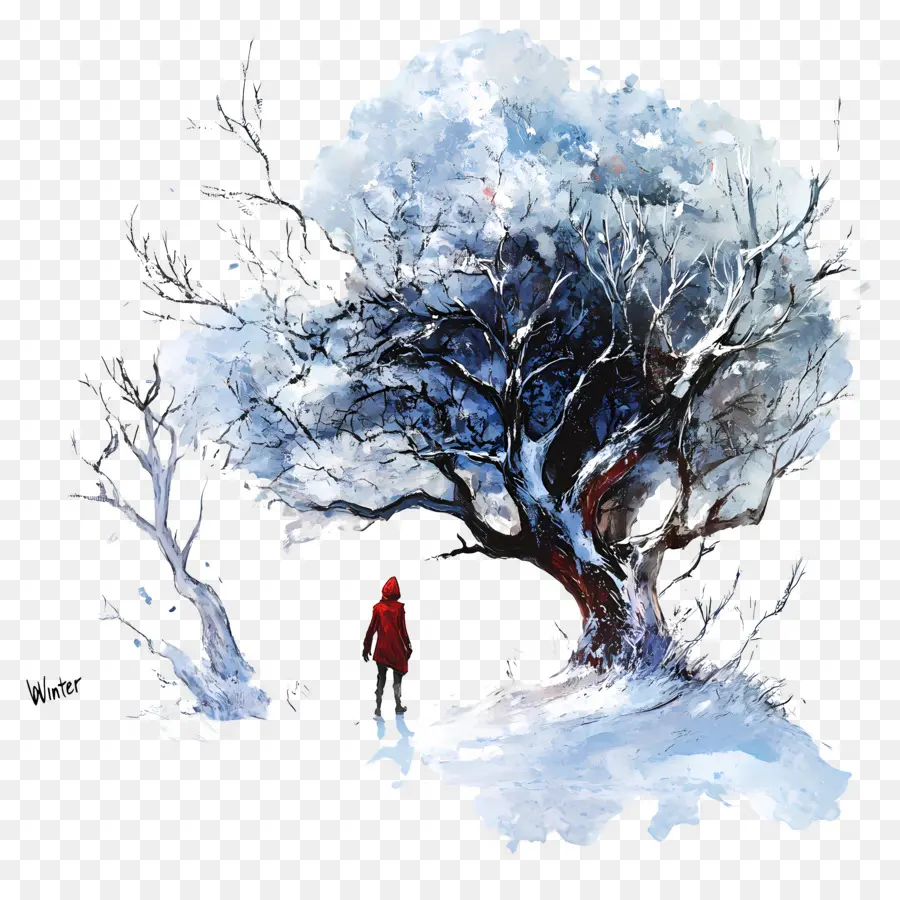 Palabra Invierno，árbol De Invierno PNG