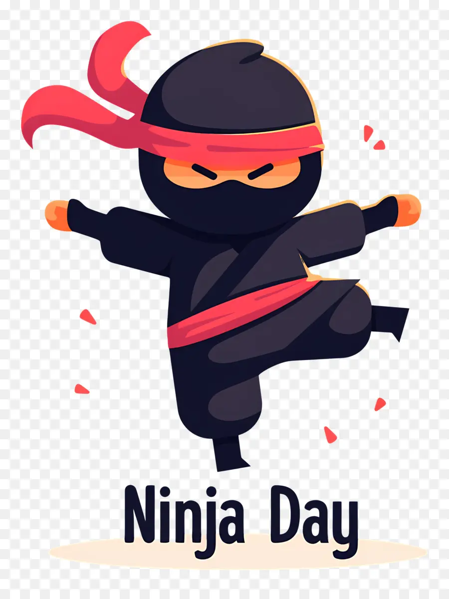 Día Ninja，Pose De Ninja Estilizada PNG