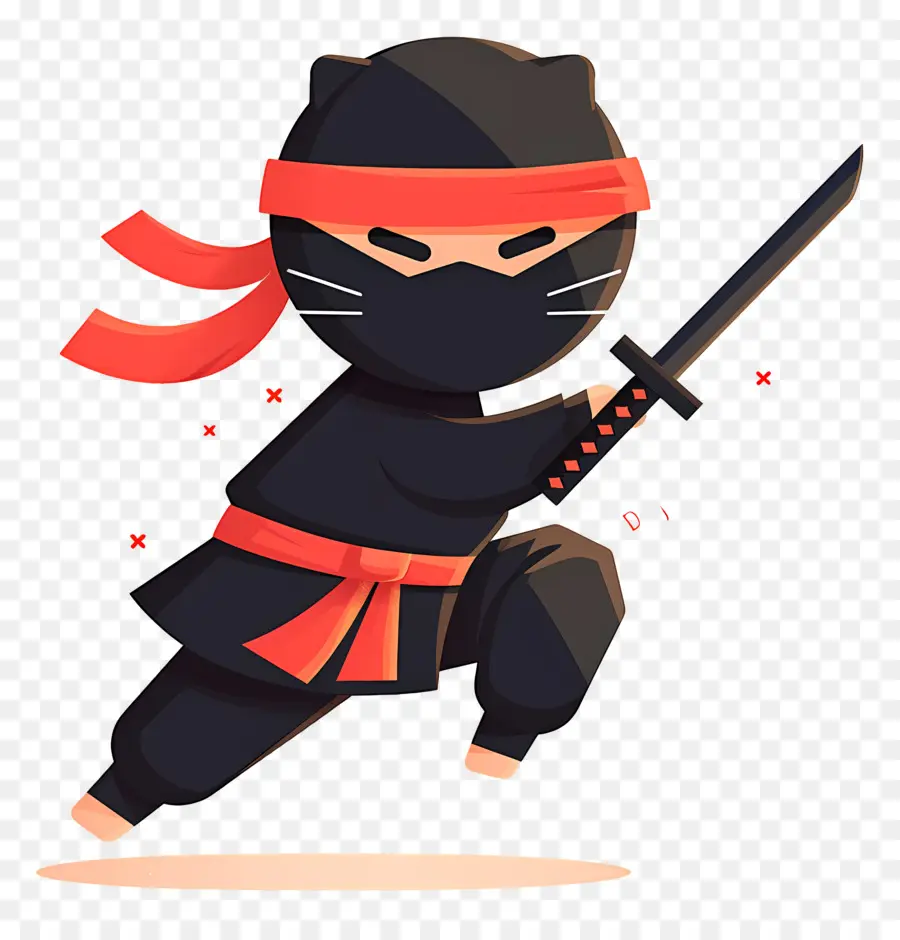 Día Ninja，Gato Ninja Con Espada PNG