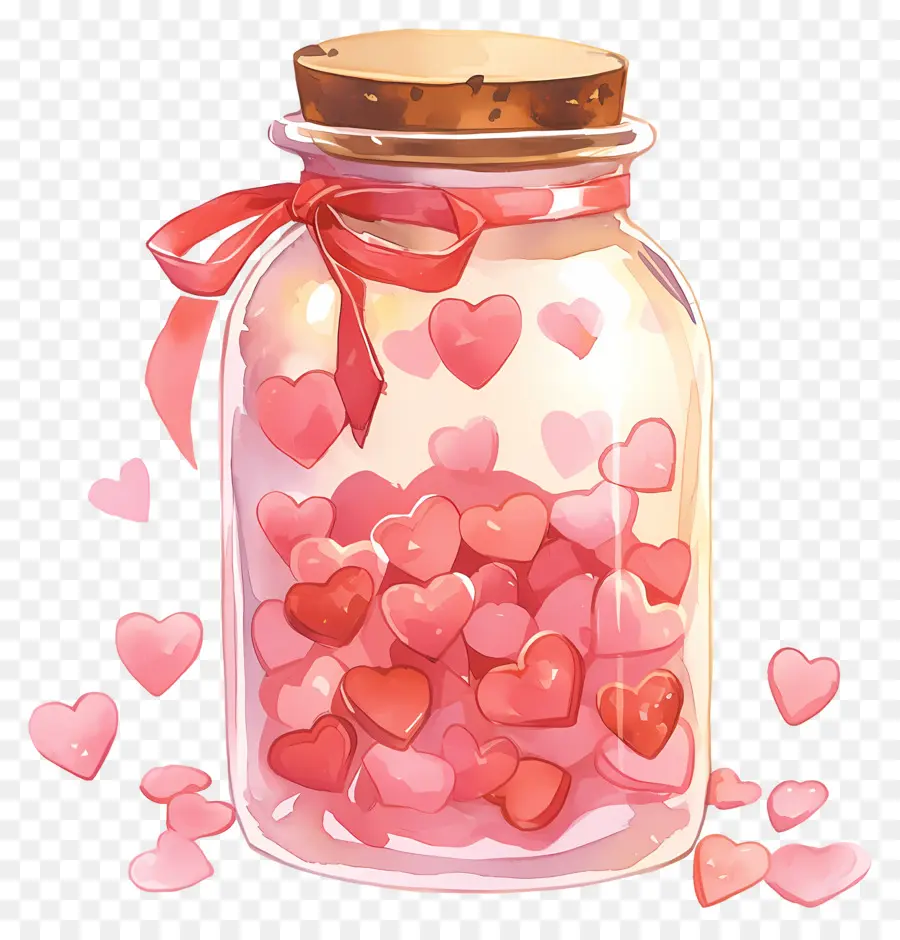 Tarro De Cristal Con Corazón，Corazones En Un Frasco PNG