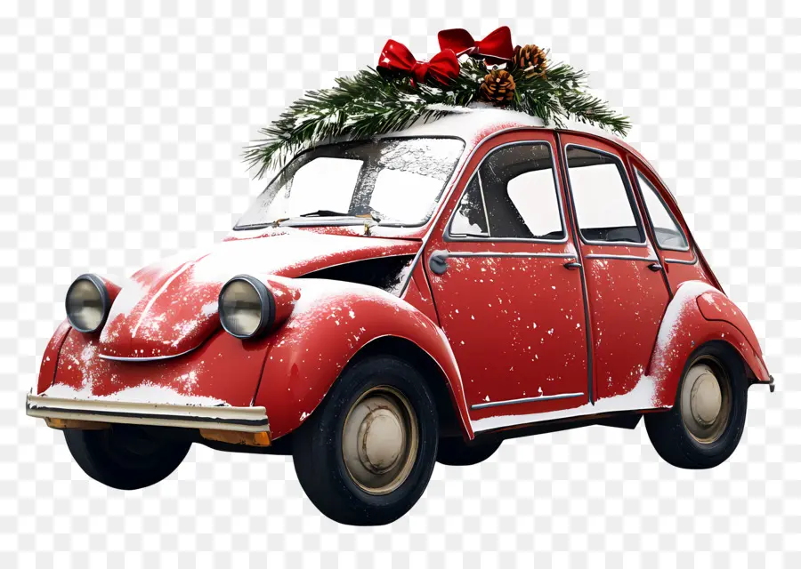 Carro De Navidad，Coche Navideño Decorado PNG