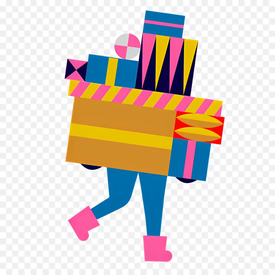 Regalos De Año Nuevo，Persona Con Regalos PNG