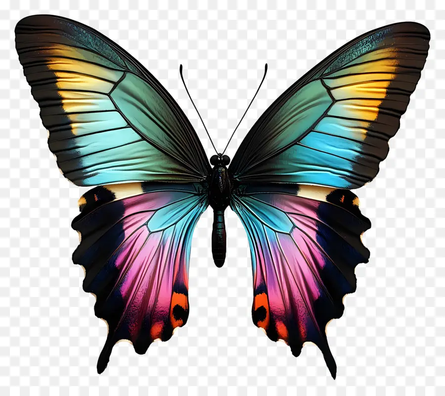 Mariposa Arcoiris，Mariposa Colorida PNG