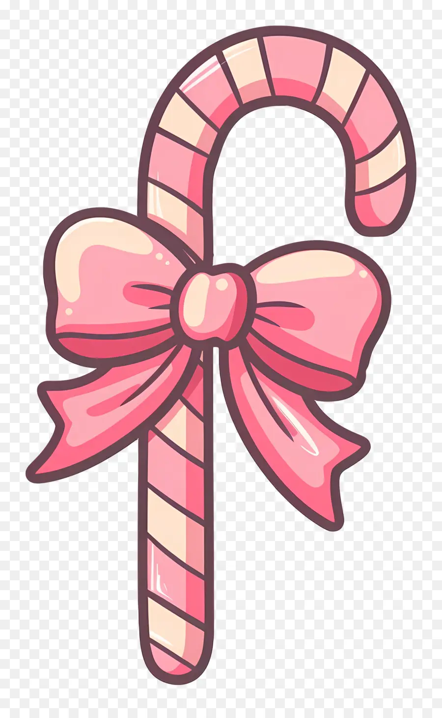 Bastón De Caramelo De Navidad，Bastón De Caramelo Rosa Con Lazo PNG