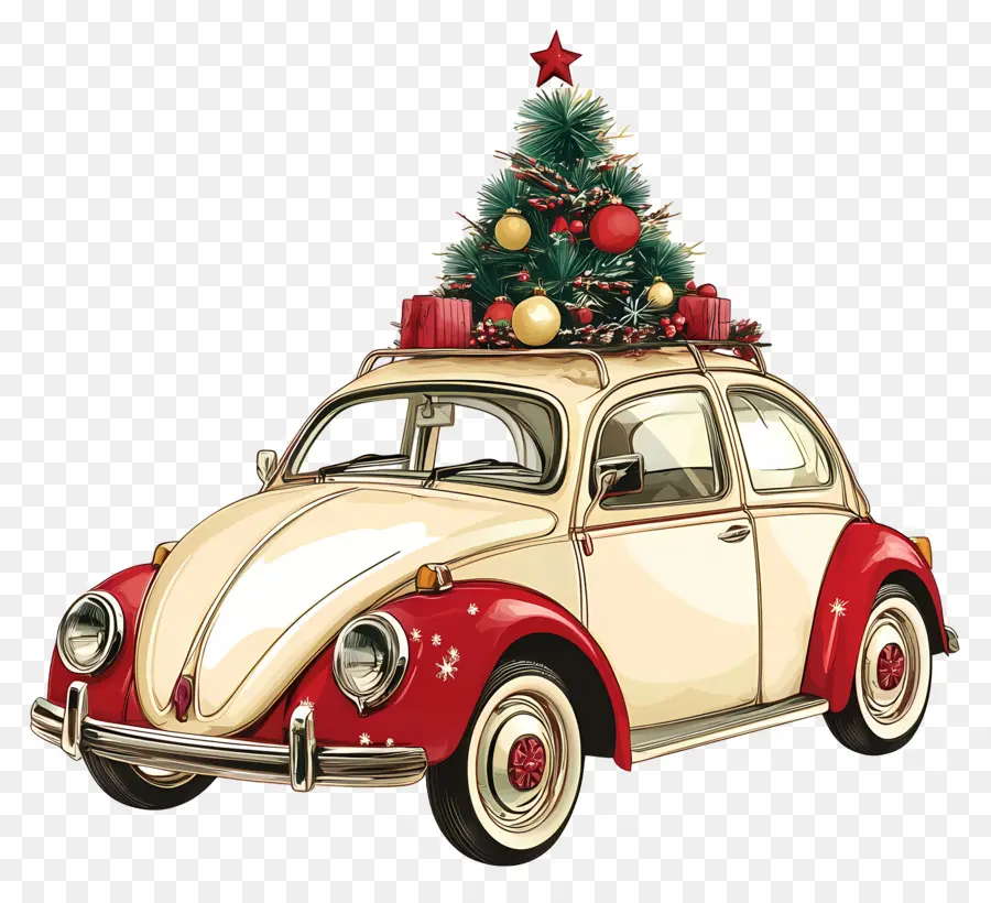 Carro De Navidad，Coche Verde PNG