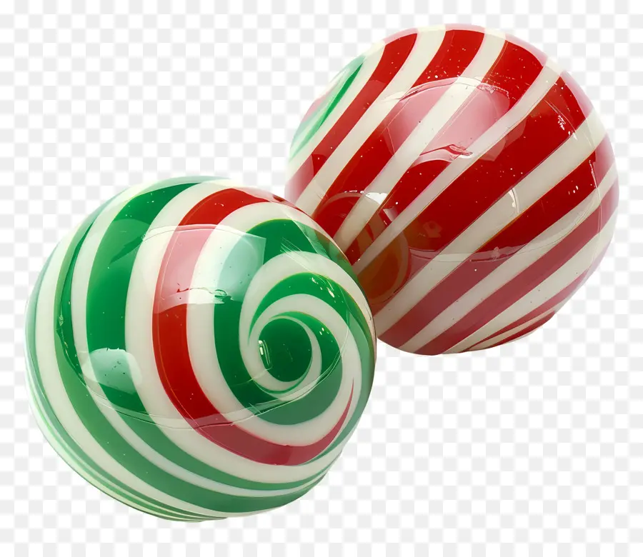 Caramelo De Menta，Bolas De Caramelo Rayadas PNG