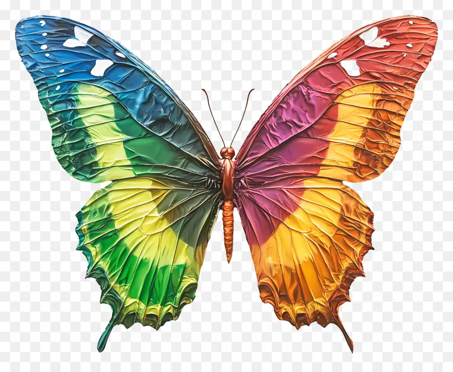 Mariposa Arcoiris，Mariposa Colorida PNG