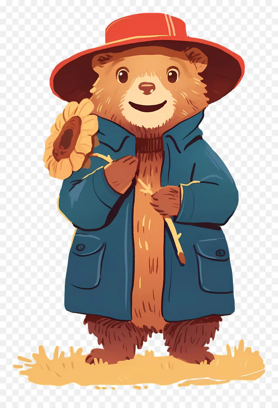 Paddington，Oso Con Girasol PNG